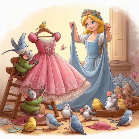 cinderella preparing dress in cinderella story