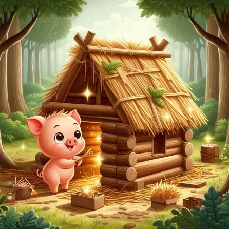 first piglet building house