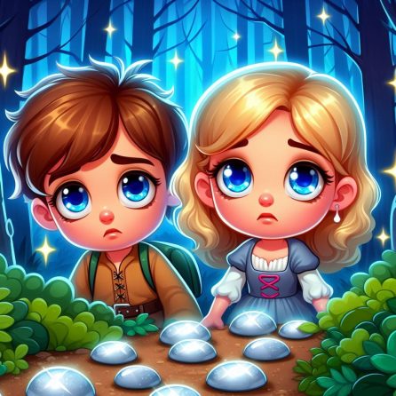 Hansel and gretel following stones