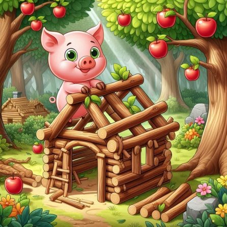 second piglet building house