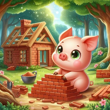 third piglet building house