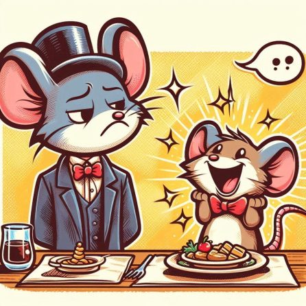 town mouse doesn't like the food