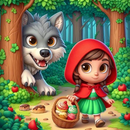 wolf following little riding hood